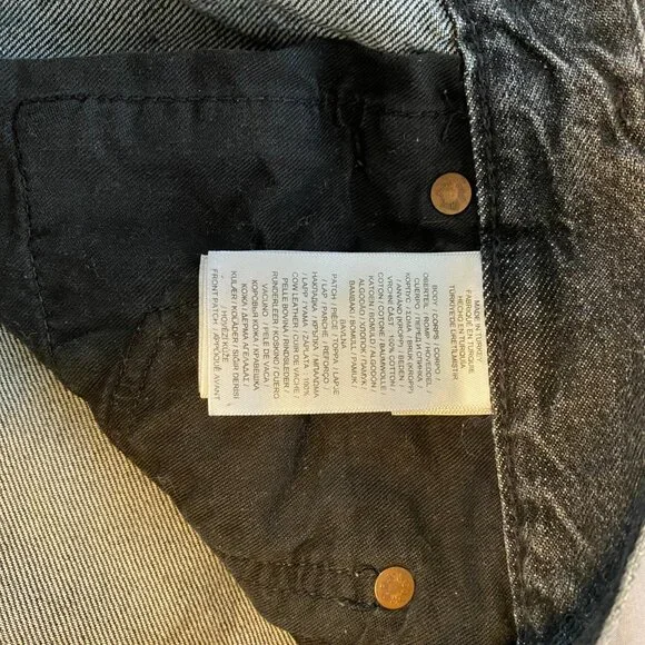 Polo By Ralph Lauren Avery Boyfriend Patchwork Jeans Size 27 in Worn Black